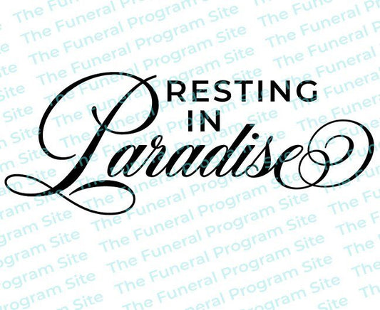 Resting In Paradise Funeral Program Title - The Funeral Program Site