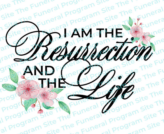 Resurrection And The Life Bible Verse Word Art.
