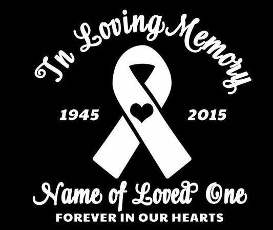Ribbon In Loving Memory Car Decal - The Funeral Program Site