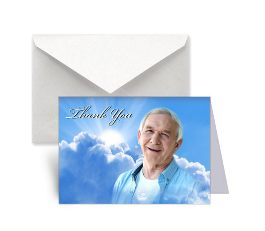 Rising Sun Funeral Thank You Card Design & Print (Pack of 50) - The Funeral Program Site