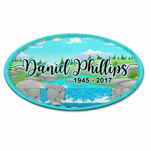 River Stream Oval In Memory Of Patch - The Funeral Program Site