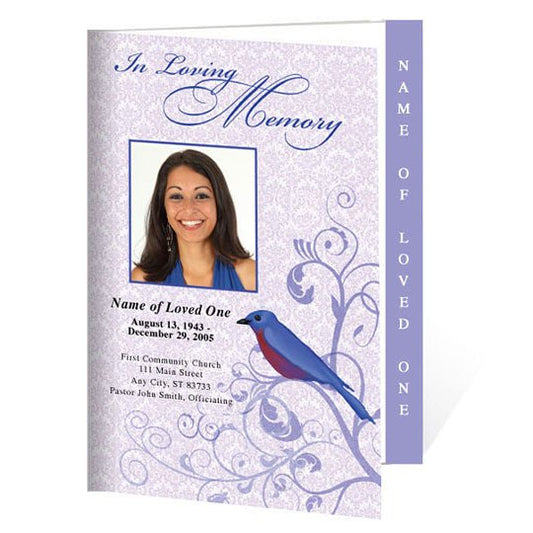 Robin 4 - Sided Graduated Funeral Program Template - The Funeral Program Site