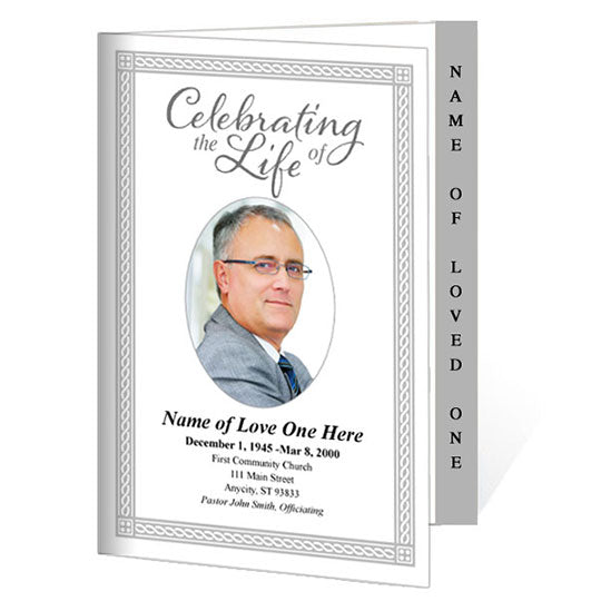 Romans 4-Sided Graduated Funeral Program Template.