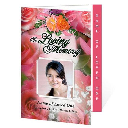 Rosy 4 - Sided Graduated Funeral Program Template - The Funeral Program Site