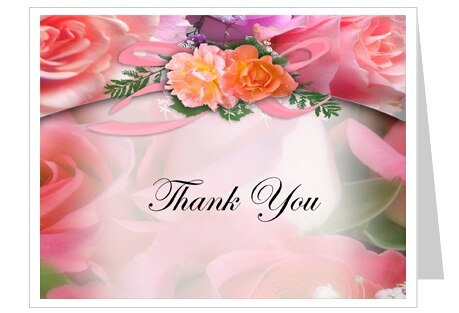 Rosy Thank You Card Template - The Funeral Program Site