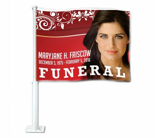 Ruby Funeral Car Flag and Pole - The Funeral Program Site