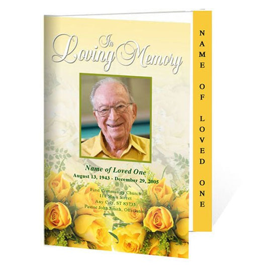 Saffron 4 - Sided Graduated Funeral Program Template - The Funeral Program Site