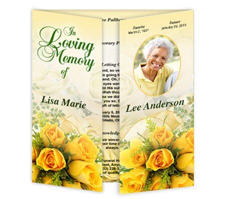 Saffron Gatefold Program Template - The Funeral Program Site