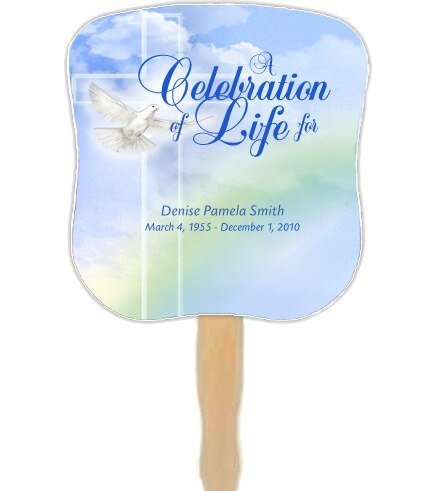 Salvation Cardstock Memorial Fan With Wooden Handle (Pack of 10) - The Funeral Program Site