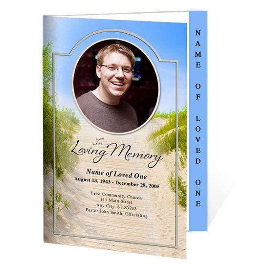 Sand Dunes 4-Sided Graduated Funeral Program Template.