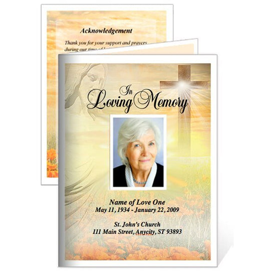 Savior Small Memorial Card Template - The Funeral Program Site