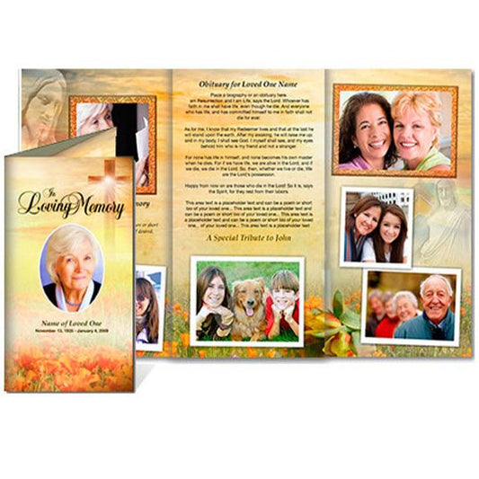 Savior TriFold Funeral Brochure Template - The Funeral Program Site