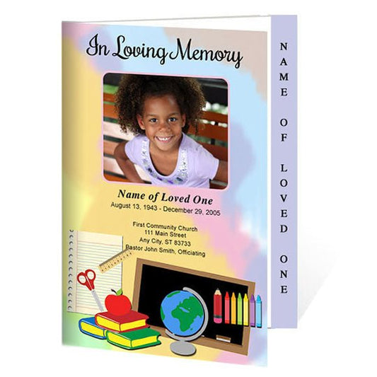 School 4 - Sided Graduated Funeral Program Template - The Funeral Program Site