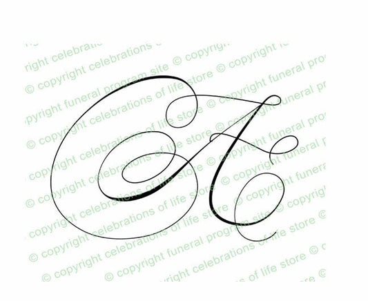 Script Monogram Letter A - The Funeral Program Site