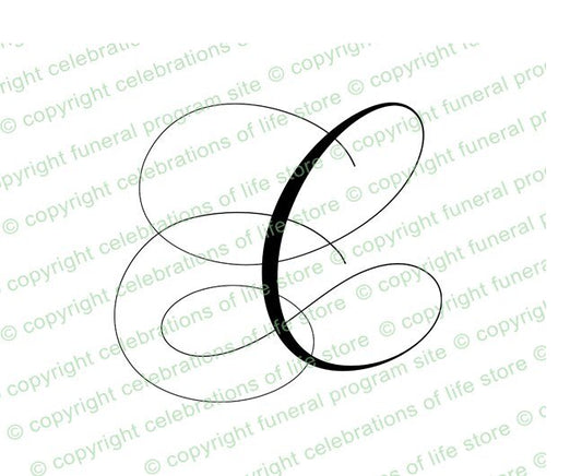 Script Monogram Letter C - The Funeral Program Site