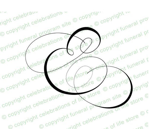 Script Monogram Letter E - The Funeral Program Site