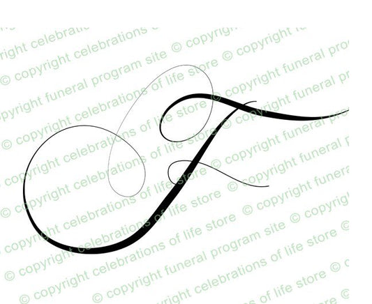 Script Monogram Letter F - The Funeral Program Site