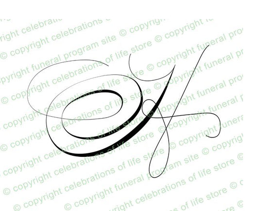 Script Monogram Letter H - The Funeral Program Site