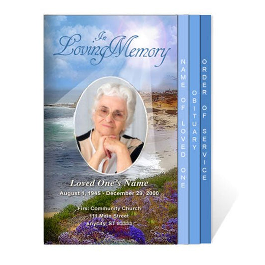 Seascape 8 - Sided Graduated Program Template - The Funeral Program Site