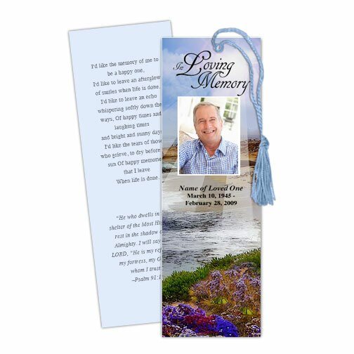 Seascape Memorial Bookmark Template - The Funeral Program Site