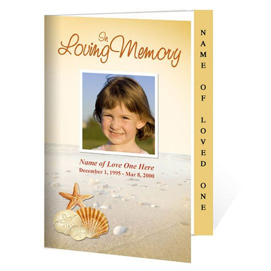 Seashore 4 - Sided Graduated Funeral Program Template - The Funeral Program Site