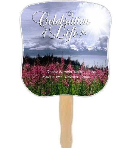 Seasons Cardstock Memorial Fan With Wooden Handle (Pack of 10) - The Funeral Program Site