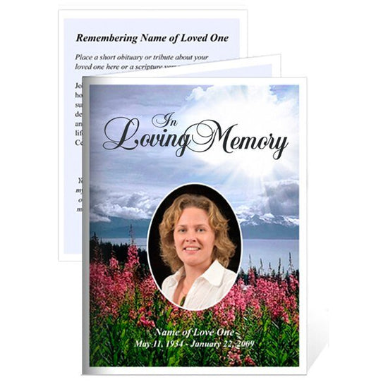 Seasons Small Memorial Card Template - The Funeral Program Site