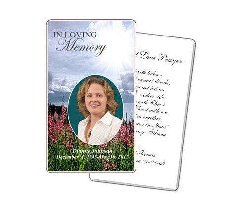 Seasons Funeral Prayer Card Template.