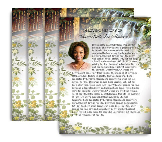 Serene Funeral Flyer Design & Print (Pack of 50) - The Funeral Program Site