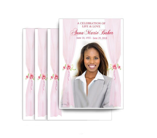 Sheer Drapes Funeral Postcard Design & Print (Pack of 50) - The Funeral Program Site
