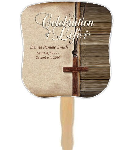 Shepherd Cardstock Memorial Fan With Wooden Handle (Pack of 10) - The Funeral Program Site