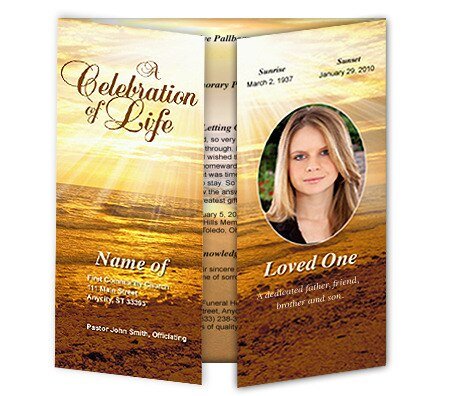 Shine Gatefold Program Template - The Funeral Program Site