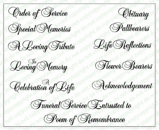 Signature Funeral Program Title Pack of 12 - The Funeral Program Site
