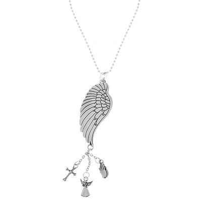 Silver Angel Wings Memorial Car Charm - The Funeral Program Site