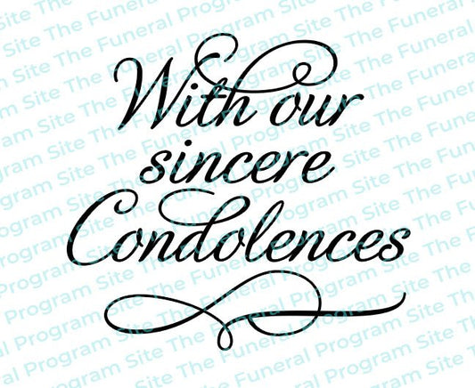 Sincere Condolences Word Art - The Funeral Program Site