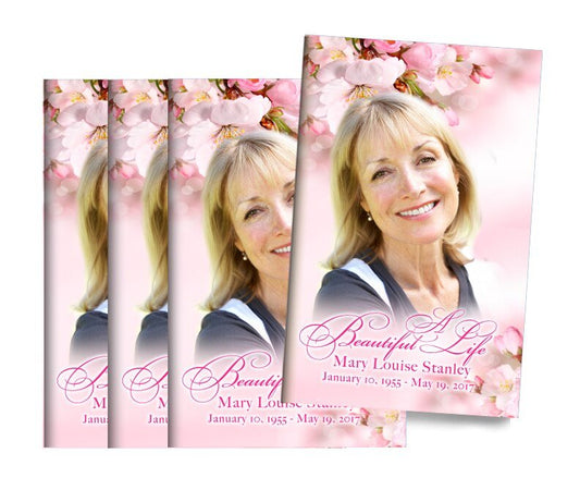 Soft Florals Bifold Funeral Program Design & Print (Pack of 50) - The Funeral Program Site