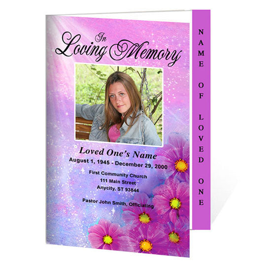 Sparkle 4-Sided Graduated Funeral Program Template.