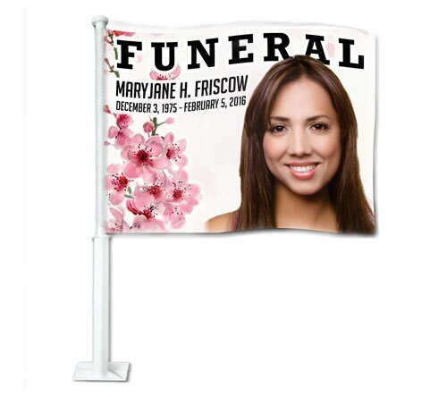 Spring Funeral Car Flag and Pole - The Funeral Program Site