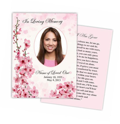 Spring Memorial Card Template.