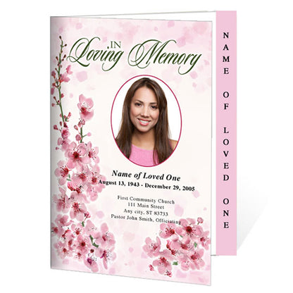 Spring 4-Sided Graduated Funeral Program Template.