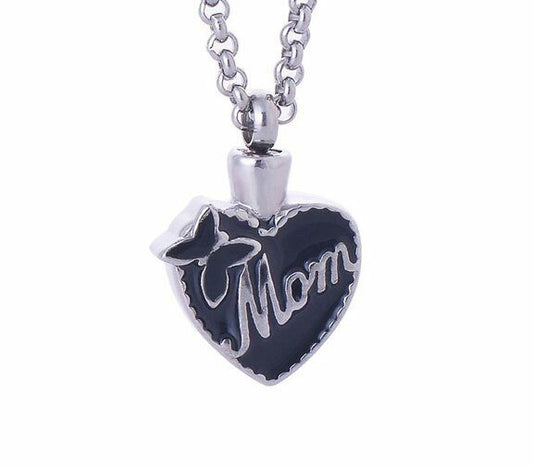 Stainless Steel Mom Butterfly Urn Necklace - The Funeral Program Site