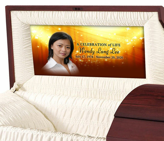 Starburst Personalized Casket Panel Insert - The Funeral Program Site