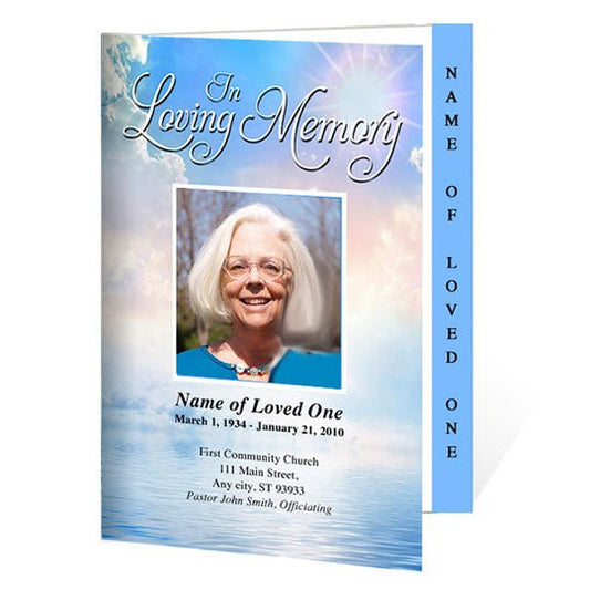 Starlight 4 - Sided Graduated Funeral Program Template - The Funeral Program Site