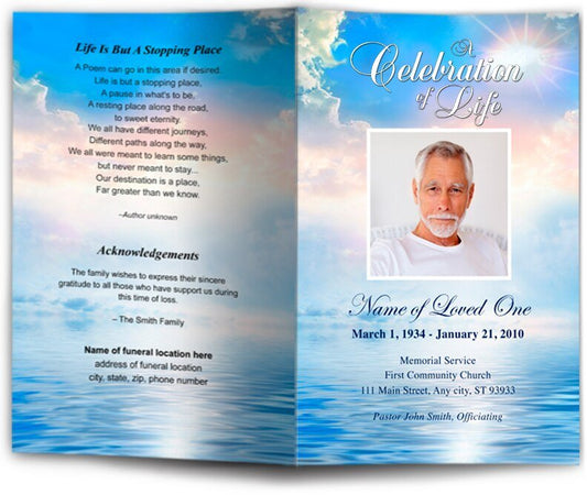 Starlight Funeral Program Template - The Funeral Program Site