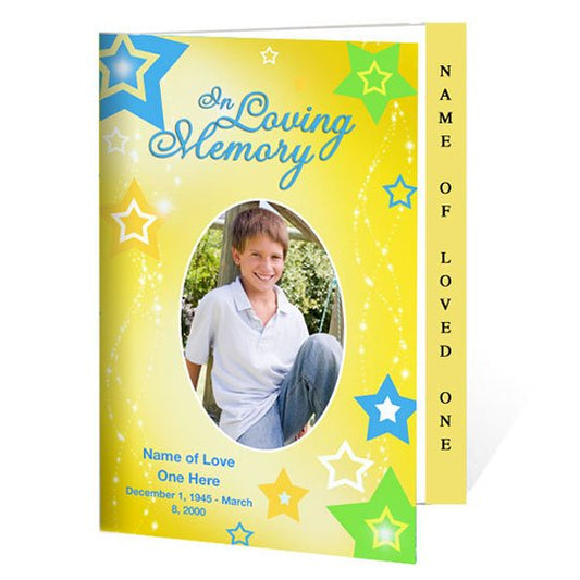 Starry 4 - Sided Graduated Funeral Program Template - The Funeral Program Site