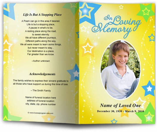 Starry Funeral Program Template - The Funeral Program Site
