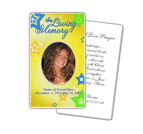 Starry Prayer Card Template - The Funeral Program Site