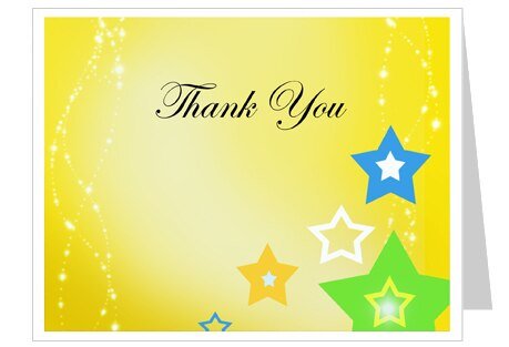 Starry Thank You Card Template - The Funeral Program Site