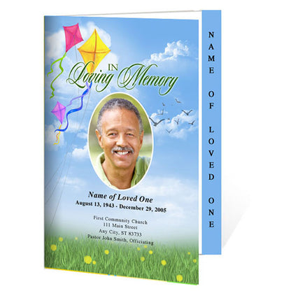 Summer 4-Sided Graduated Funeral Program Template.