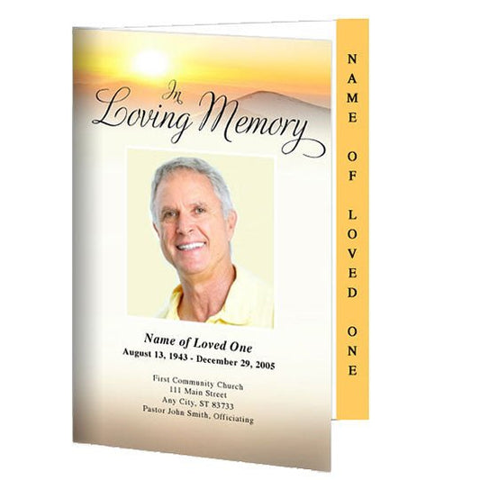 Summit 4 - Sided Graduated Funeral Program Template - The Funeral Program Site